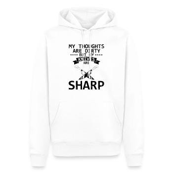 Schmutzige Gedanken Sauber Messer Messersammler - Männer Premium Bio Hoodie - Weiß - Vorne - Nico (187cm)