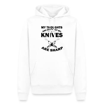 Dirty Thoughts Clean Knife Collecteur de couteaux - Sweat à capuche Premium bio Homme - blanc - Devant - Nico (187cm)