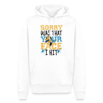 Volleyball Player Team Sorry What - Men’s Premium Organic Hoodie - white - Front - Nico (187cm)