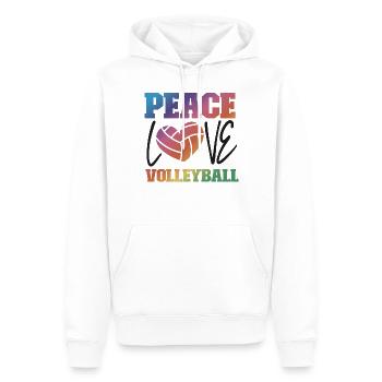 Joueur de volleyball Équipe Peace Love - Sweat à capuche Premium bio Homme - blanc - Devant - Nico (187cm)