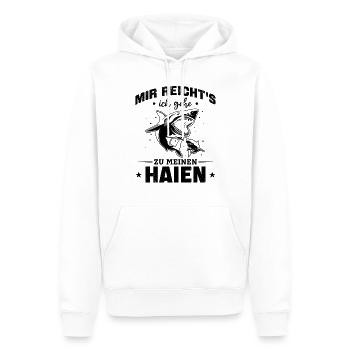 Haifisch Weiße Hai I Mir Reicht's Ich Gehe Zu - Männer Premium Bio Hoodie - Weiß - Vorne - Nico (187cm)