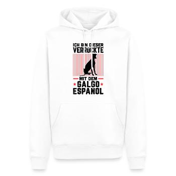 Ich bin der Verrückte mit dem Galgo Espanol - Männer Premium Bio Hoodie - Weiß - Vorne - Nico (187cm)