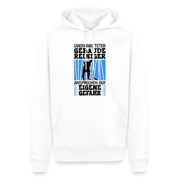 Überarbeiteter Gebäudereiniger Fensterputzer - Männer Premium Bio Hoodie - Weiß - Vorne - Nico (187cm)