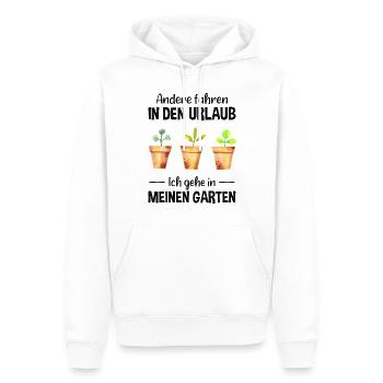 Garten Urlaub Lustiger Spruch Gärtner Geschenkidee - Männer Premium Bio Hoodie - Weiß - Vorne - Nico (187cm)