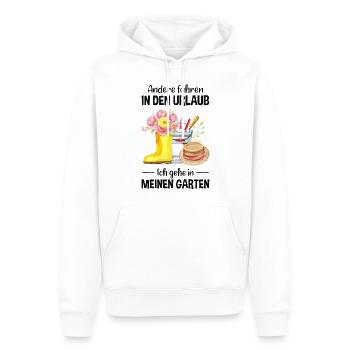 Garten Urlaub Lustiger Spruch Gärtner Geschenkidee - Männer Premium Bio Hoodie - Weiß - Vorne - Nico (187cm)