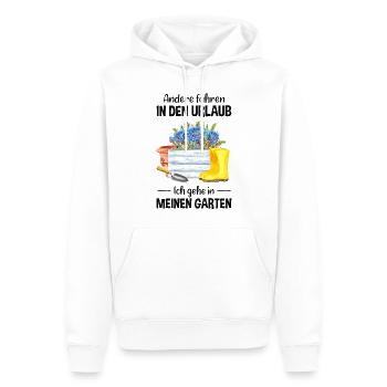 Garten Urlaub Lustiger Spruch Gärtner Geschenkidee - Männer Premium Bio Hoodie - Weiß - Vorne - Nico (187cm)