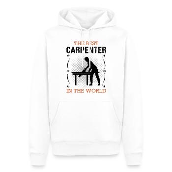 Profession de charpentier Charpentier Artisan Cadeau - Sweat à capuche Premium bio Homme - blanc - Devant - Nico (187cm)