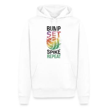 Volleyball Player Team Bump Set - Männer Premium Bio Hoodie - Weiß - Vorne - Nico (187cm)