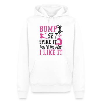 Volleyball Player Team Bump Set - Männer Premium Bio Hoodie - Weiß - Vorne - Nico (187cm)