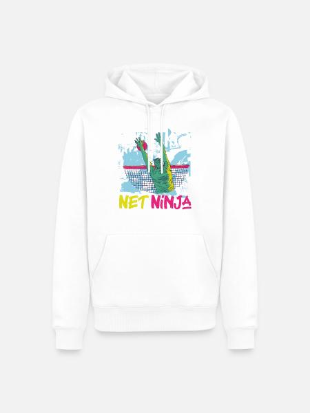 Volleyball Player Team Ninja 80s - Men’s Premium Organic Hoodie - white