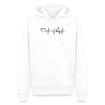 Worm Heartbeat Compost Worms Heartbeat Heart Mignon - Sweat à capuche Premium bio Homme - blanc - Devant - Nico (187cm)