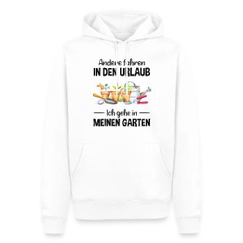 Garten Urlaub Lustiger Spruch Gärtner Geschenkidee - Männer Premium Bio Hoodie - Weiß - Vorne - Nico (187cm)
