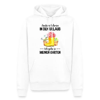 Garten Urlaub Lustiger Spruch Gärtner Geschenkidee - Männer Premium Bio Hoodie - Weiß - Vorne - Nico (187cm)