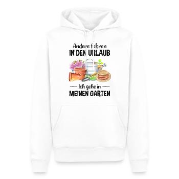 Garten Urlaub Lustiger Spruch Gärtner Geschenkidee - Männer Premium Bio Hoodie - Weiß - Vorne - Nico (187cm)