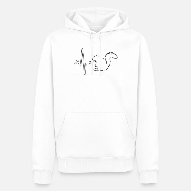 Eichhörnchen Herzschlag - Männer Premium Bio Hoodie - Weiß