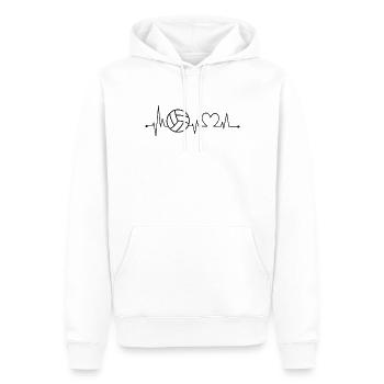 Joueur de volleyball Équipe Heartbeat - Sweat à capuche Premium bio Homme - blanc - Devant - Nico (187cm)