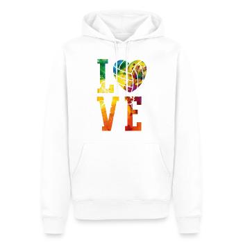 Aquarelle de l’équipe de volley-ball - Sweat à capuche Premium bio Homme - blanc - Devant - Nico (187cm)