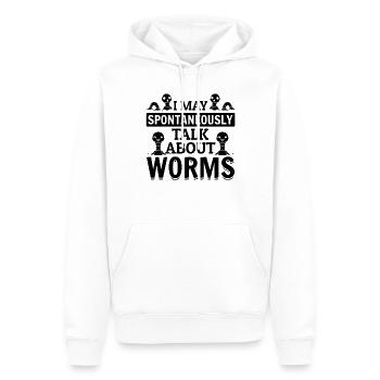Ich kann spontan über Worms Cute Worm Lover - Männer Premium Bio Hoodie - Weiß - Vorne - Nico (187cm)