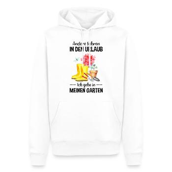 Garten Urlaub Lustiger Spruch Gärtner Geschenkidee - Männer Premium Bio Hoodie - Weiß - Vorne - Nico (187cm)