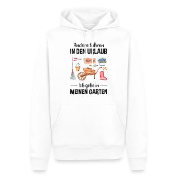 Garten Urlaub Lustiger Spruch Gärtner Geschenkidee - Männer Premium Bio Hoodie - Weiß - Vorne - Nico (187cm)