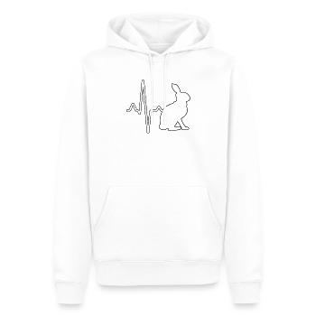 Rabbit Heartbeat - Men’s Premium Organic Hoodie - white - Front - Nico (187cm)