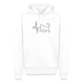 Battement de cœur de chat - Sweat à capuche Premium bio Homme - blanc - Devant - Nico (187cm)