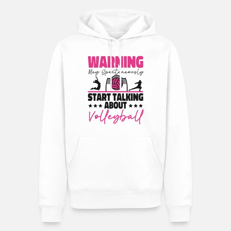Volleyball Player Team Warning May - Männer Premium Bio Hoodie - Weiß