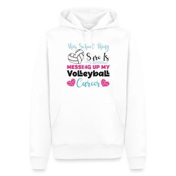 Équipe de volley-ball cette école - Sweat à capuche Premium bio Homme - blanc - Devant - Nico (187cm)