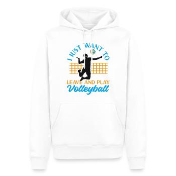 Équipe de volley-ball que je veux juste - Sweat à capuche Premium bio Homme - blanc - Devant - Nico (187cm)