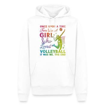 Joueuse de volleyball Équipe Fille - Sweat à capuche Premium bio Homme - blanc - Devant - Nico (187cm)
