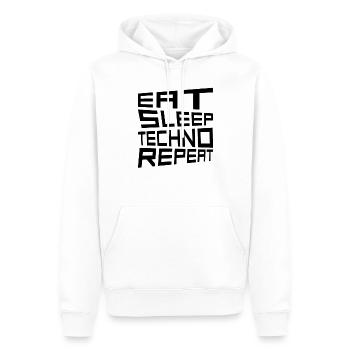manger du sommeil techno répéter - Sweat à capuche Premium bio Homme - blanc - Devant - Nico (187cm)