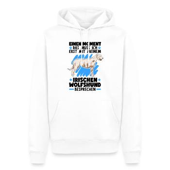Mit meinem Irischer Wolfshund besprechen - Männer Premium Bio Hoodie - Weiß - Vorne - Nico (187cm)