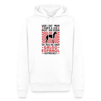 Einen Galgo Espanol streicheln Windhund - Männer Premium Bio Hoodie - Weiß - Vorne - Nico (187cm)