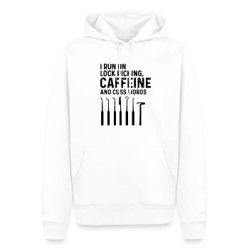 Verrouiller la cueillette du café et la conception des jurons - Sweat à capuche Premium bio Homme - blanc - Devant - Nico (187cm)