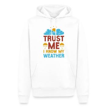 Météorologue Prévisions météorologiques - Sweat à capuche Premium bio Homme - blanc - Devant - Nico (187cm)