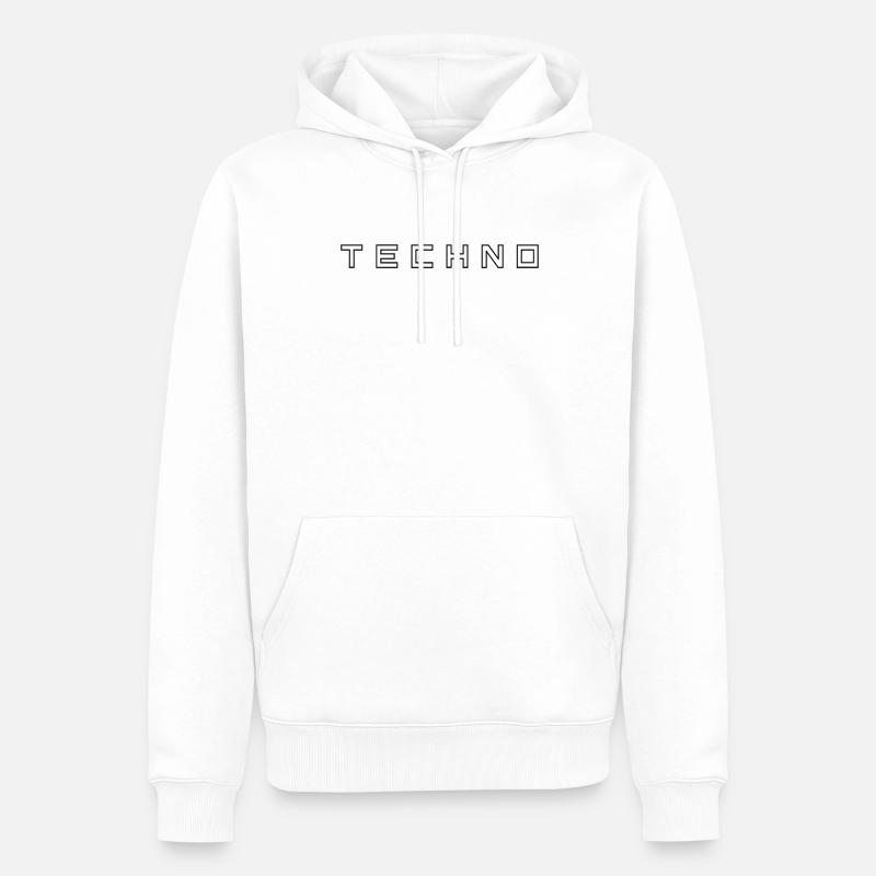 Techno - Sweat à capuche Premium bio Homme - blanc