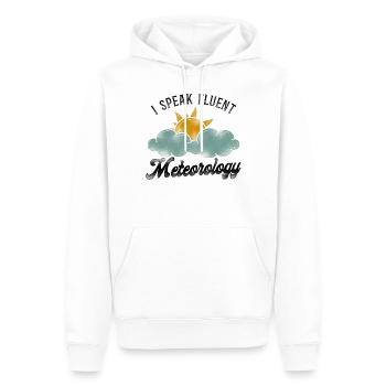 Météorologue Prévisions météorologiques - Sweat à capuche Premium bio Homme - blanc - Devant - Nico (187cm)