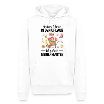 Garten Urlaub Lustiger Spruch Gärtner Geschenkidee - Männer Premium Bio Hoodie - Weiß - Vorne - Nico (187cm)
