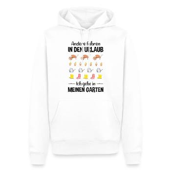 Garten Urlaub Lustiger Spruch Gärtner Geschenkidee - Männer Premium Bio Hoodie - Weiß - Vorne - Nico (187cm)