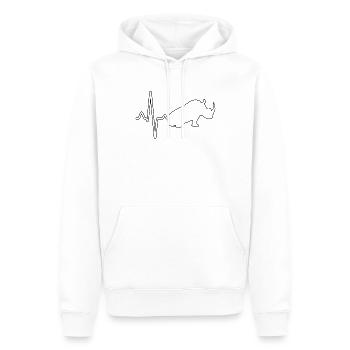 Rhino Heartbeat - Sweat à capuche Premium bio Homme - blanc - Devant - Nico (187cm)