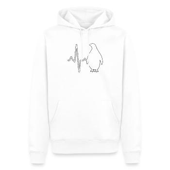 Pinguin Herzschlag - Männer Premium Bio Hoodie - Weiß - Vorne - Nico (187cm)