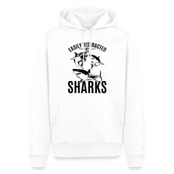 Great White Shark Love I am easily blown away by sharks - Men’s Premium Organic Hoodie - white - Front - Nico (187cm)