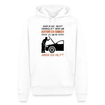 Automechaniker Beruf Lustiger Spruch Geschenk - Männer Premium Bio Hoodie - Weiß - Vorne - Nico (187cm)