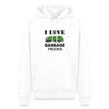 Éboueur Camion à ordures Camion à ordures Camion à ordures - Sweat à capuche Premium bio Homme - blanc - Devant - Nico (187cm)