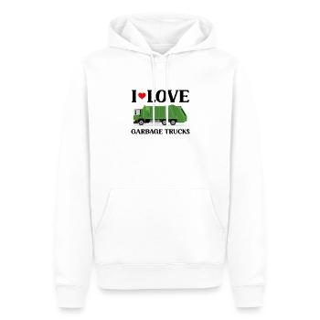 Éboueur Camion à ordures Camion à ordures Camion à ordures - Sweat à capuche Premium bio Homme - blanc - Devant - Nico (187cm)