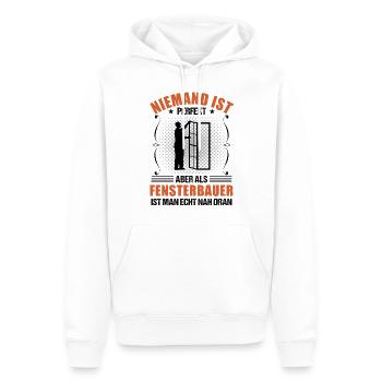 Fensterbauer Lustiger Spruch Handwerker Geschenk - Männer Premium Bio Hoodie - Weiß - Vorne - Nico (187cm)