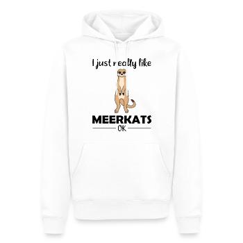 Meerkat Lover Funny Saying Gift - Men’s Premium Organic Hoodie - white - Front - Nico (187cm)