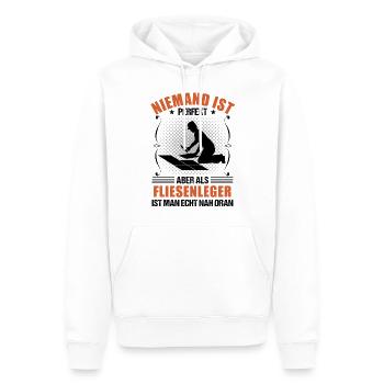 Fliesenleger Lustiger Spruch Handwerker Geschenk - Männer Premium Bio Hoodie - Weiß - Vorne - Nico (187cm)