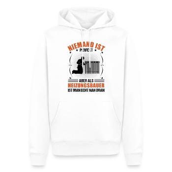 Heizungsbauer Lustiger Spruch Handwerker Geschenk - Männer Premium Bio Hoodie - Weiß - Vorne - Nico (187cm)