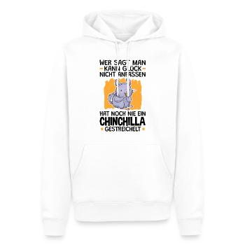 Chinchilla streicheln Wollmaus Nagetier - Männer Premium Bio Hoodie - Weiß - Vorne - Nico (187cm)